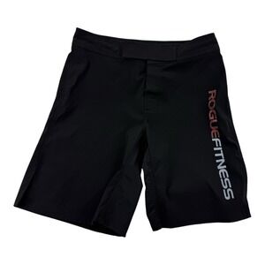 Rogue Fitness Black Red R Spellout Board Shorts Polyester Made in USA Mens 32x10